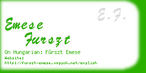 emese furszt business card